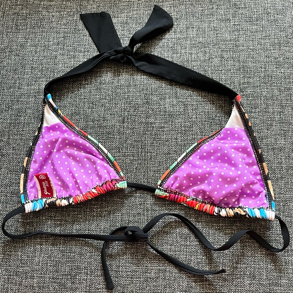 Guess Stained Glass Pattern Triangle Bikini Top - Picture 2 of 3